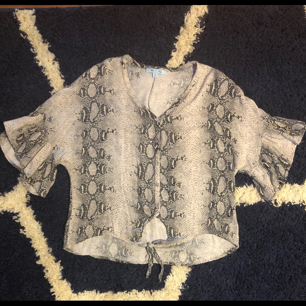 She+ Sky Snake Print Blouse
